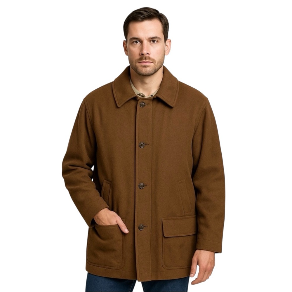 Nautica Brown Wool Coat Size 42R